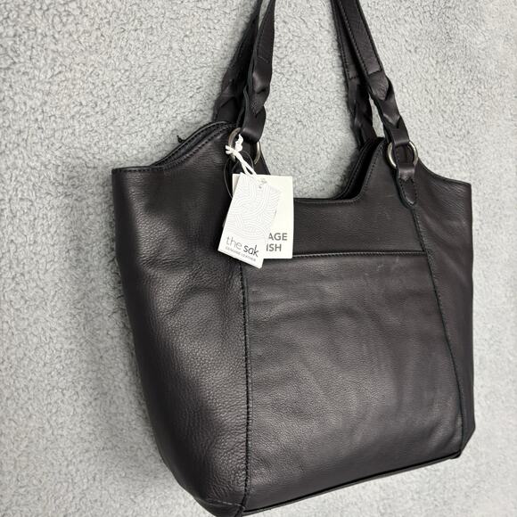 The Sak Shoulder Bag Buttery Leather Large Black Tassels New NWT - Picture 5 of 16